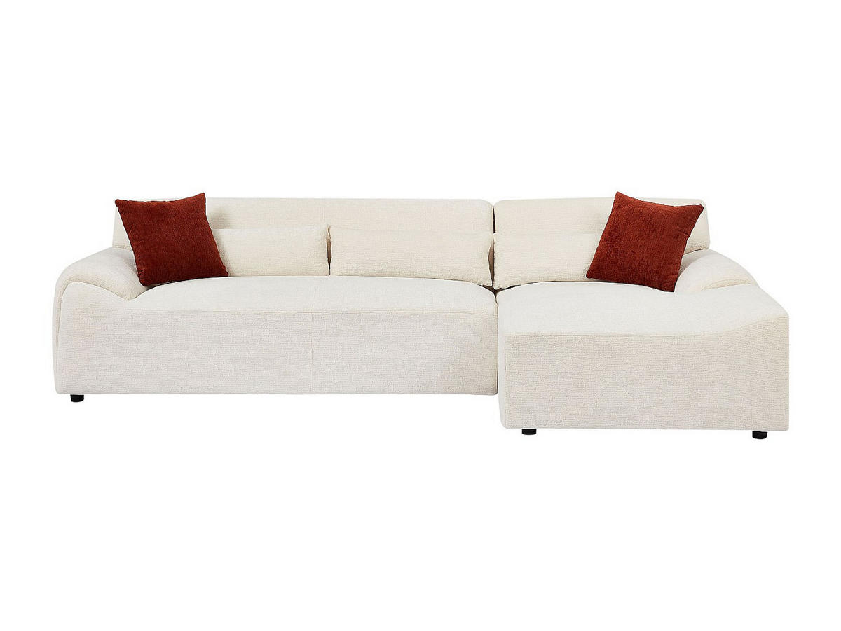 ECKSOFA - Ecke rechts - Chenille-Stoff - Beige - OVILIO - Beige, Textil (293/151cm) - Vente-Unique