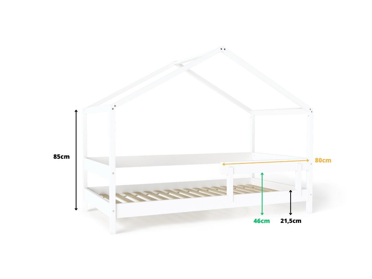 HAUSBETT HYTTE Weiß 89x169x135 cm - Weiß, Holz - FURNLUX