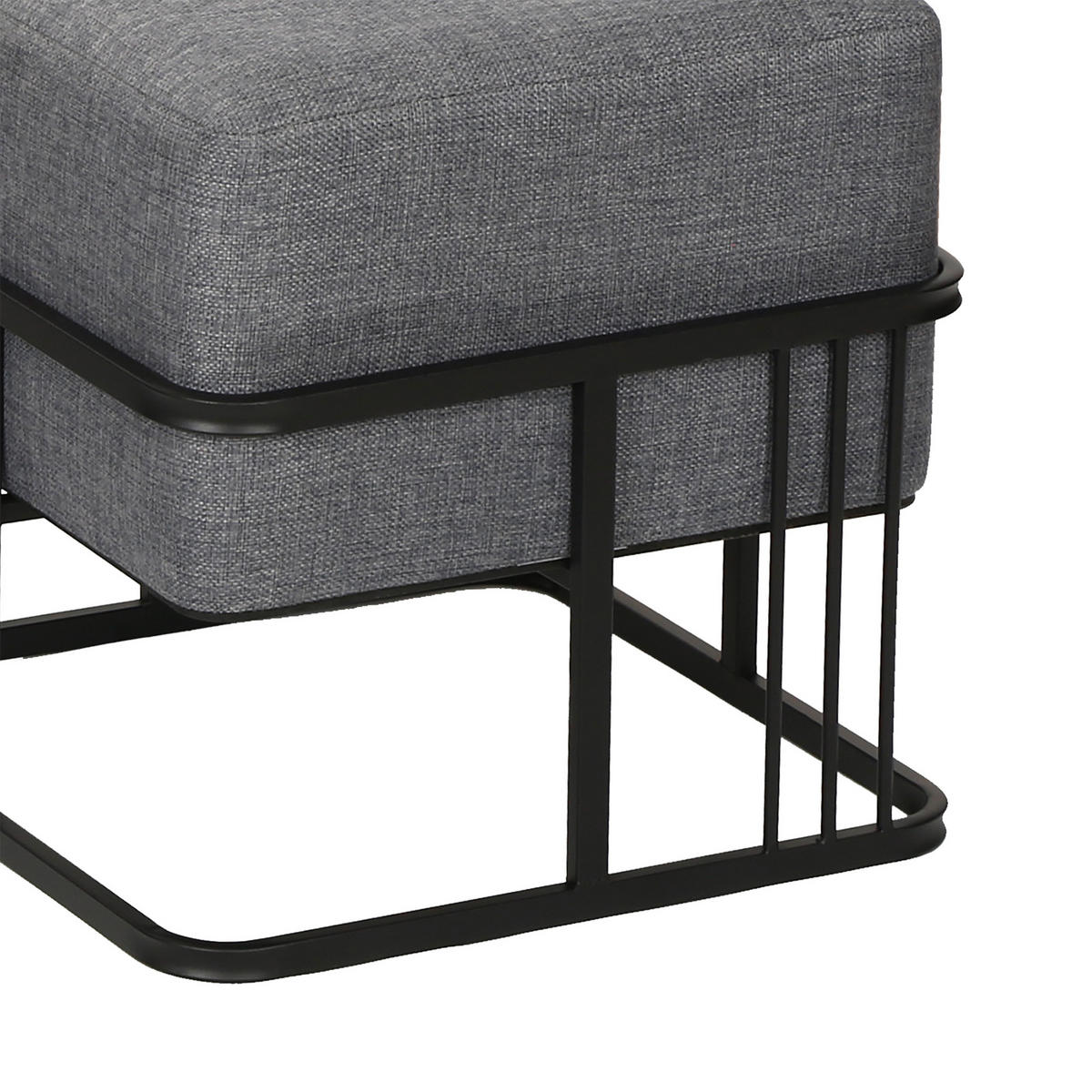 SADA STOLIČEK 2 KS Tas - černá/tmavě šedá, kov/kompozitní dřevo (38/38/38cm) - [en.casa]