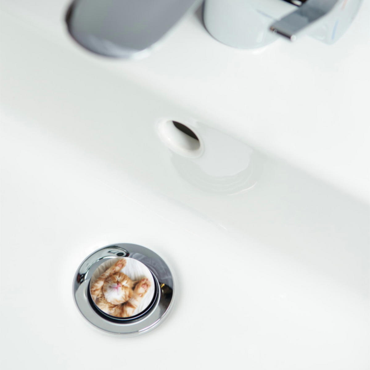 WASCHBECKENSTÖPSEL Lilly - Braun, Kunststoff/Metall (4/7/7cm) - Sanilo