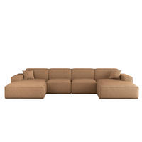 WOHNLANDSCHAFT Celes Premium In Artico - Rotbraun, Holzwerkstoff/Textil (378/73/165cm) - Fun Möbel