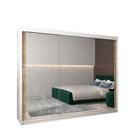 SCHWEBETÜRENSCHRANK 200/250/62 2-türig - Silberfarben/Weiß, Holz/Kunststoff (250/200/62cm) - Abiks Möbel