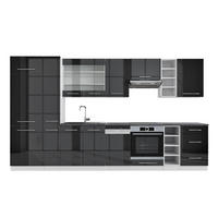 KUHINJSKI BLOK Fame-Line Antracit visok sijaj/bela 355 cm , DP Antracit - črna/bela, leseni material (355/206.8/60cm) - Vicco