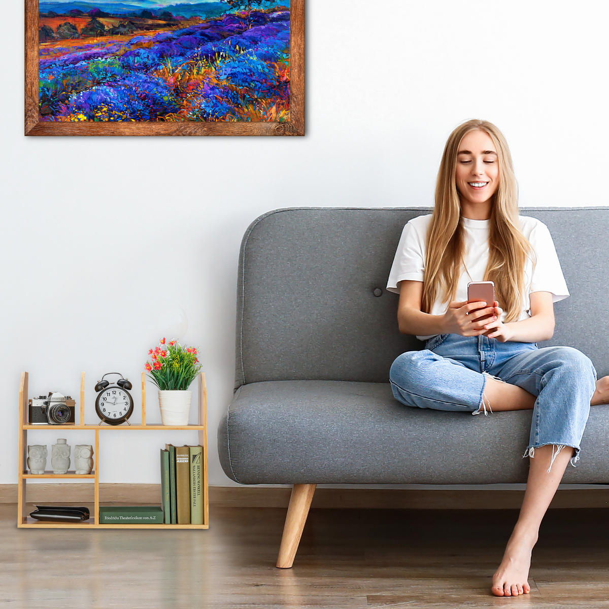 BAMBUSREGAL - Hellbraun, Holz (55/45.5/16cm) - Relaxdays