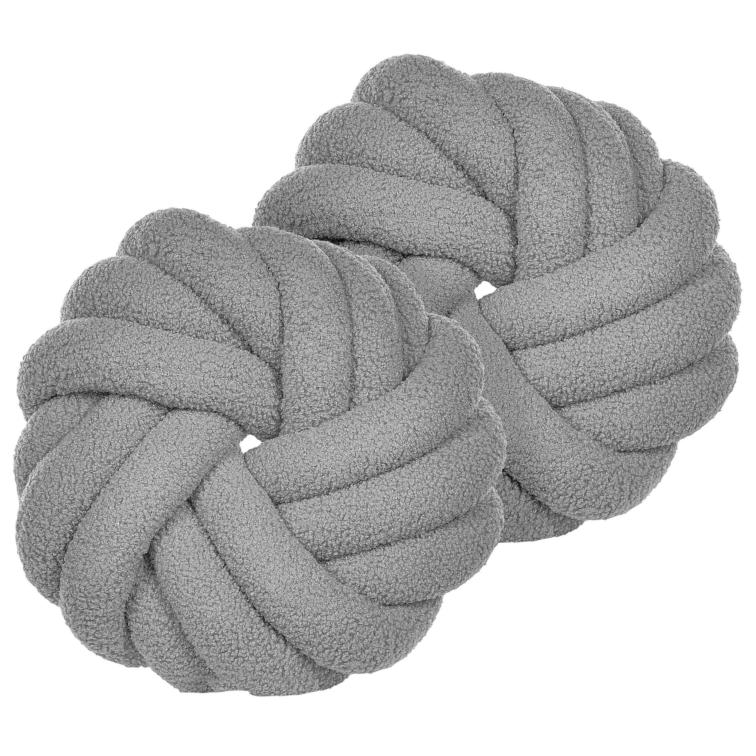 DEKOKISSEN 2er-Set Grau 31/31 cm Akola - Grau, Textil (31/31cm) - Beliani
