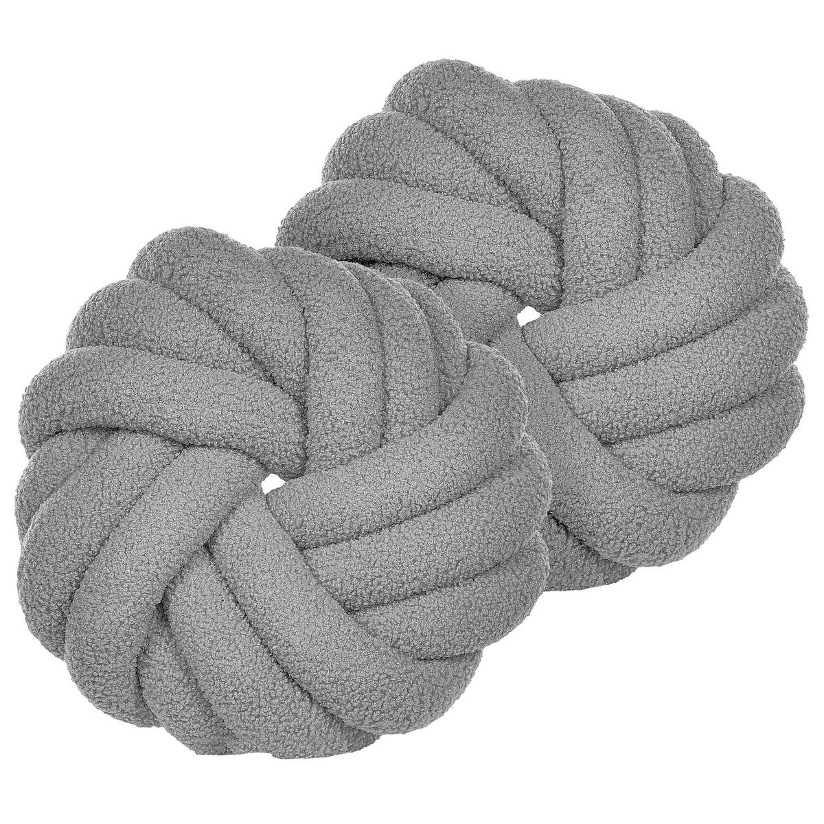 DEKOKISSEN 2er-Set Grau 31/31 cm Akola - Grau, Textil (31/31cm) - Beliani