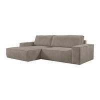 ECKSOFA mit Schlaffunktion - Ecke links - Cord - Taupe - AMELIA - Braun, Textil (167/267cm) - Vente-Unique