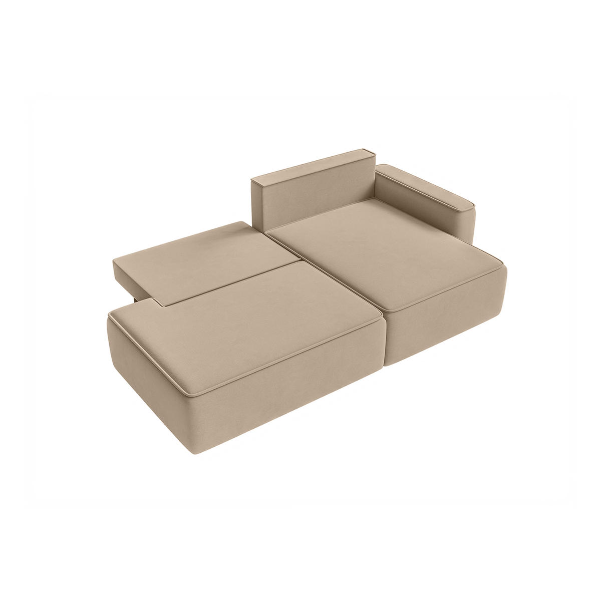 ECKSOFA Sarro mit Schlaffunktion, Beige - Beige, Textil (260/165cm) - Fedve