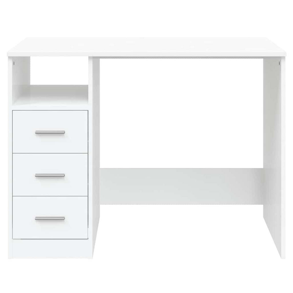 SCHREIBTISCH Mit Schubladen Weiss 102/50/76 Cm Holzwerkstoff - Weiß, Holzwerkstoff (102/50/76cm) - vidaXL