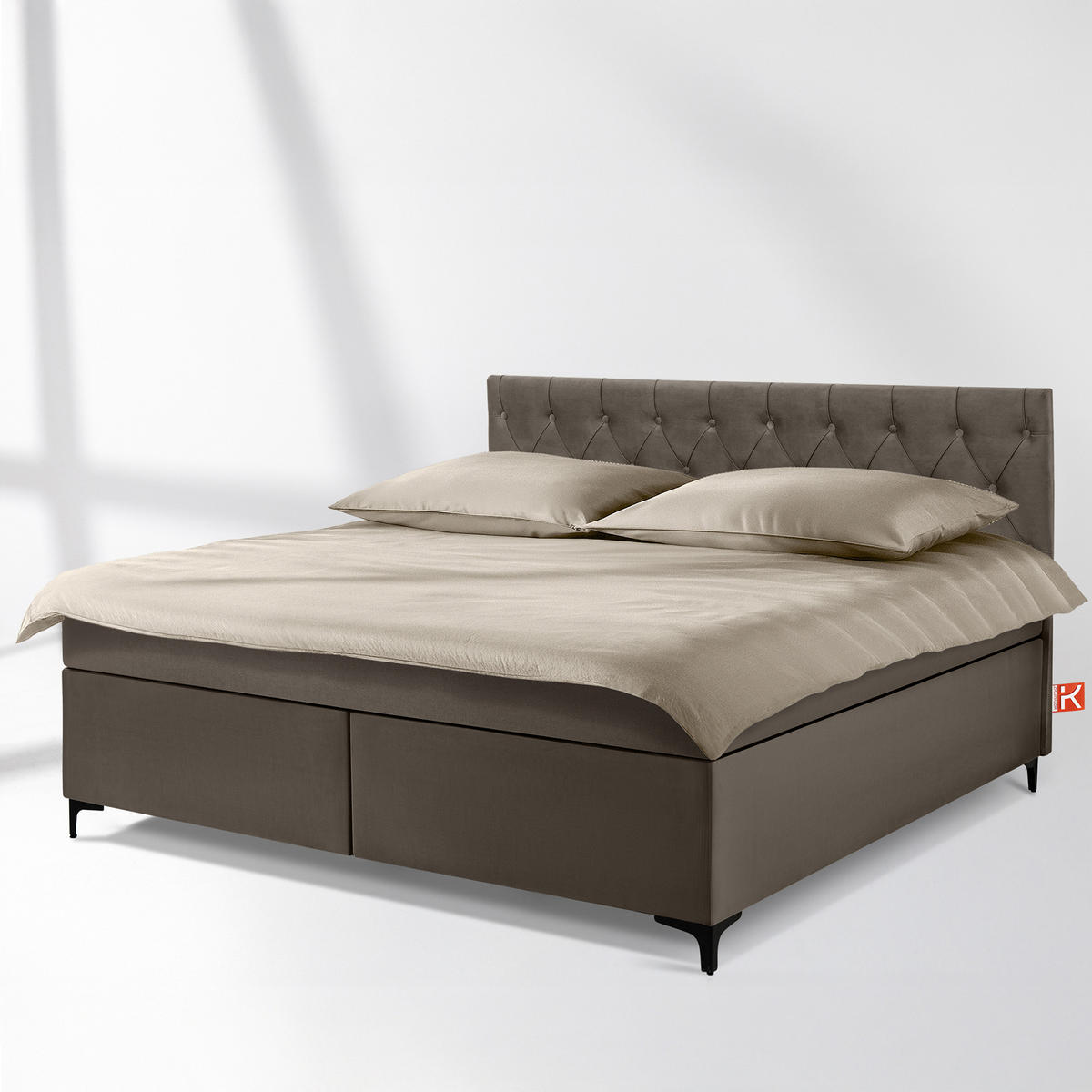 POLSTERBETT ARDEA, Braun - Schwarz/Braun, Holz/Holzwerkstoff (180/200cm) - KONSIMO®