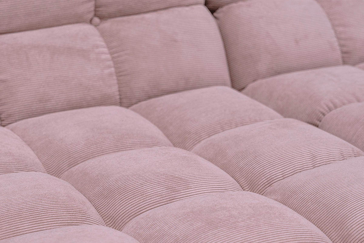 SITZGRUPPE VIVIEN 3ER SET Pink Cord - Pink/Rosa, Kunststoff/Textil (510/85/359cm) - KAWOLA