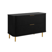 BADEZIMMERSCHRANK : Farbe Schwarz, Griff gold, Füße gold, 100 x 41,5 x 66,7 cm - Goldfarben/Schwarz, Holzwerkstoff (100/66.7/41.5cm) - 3XE LIVING