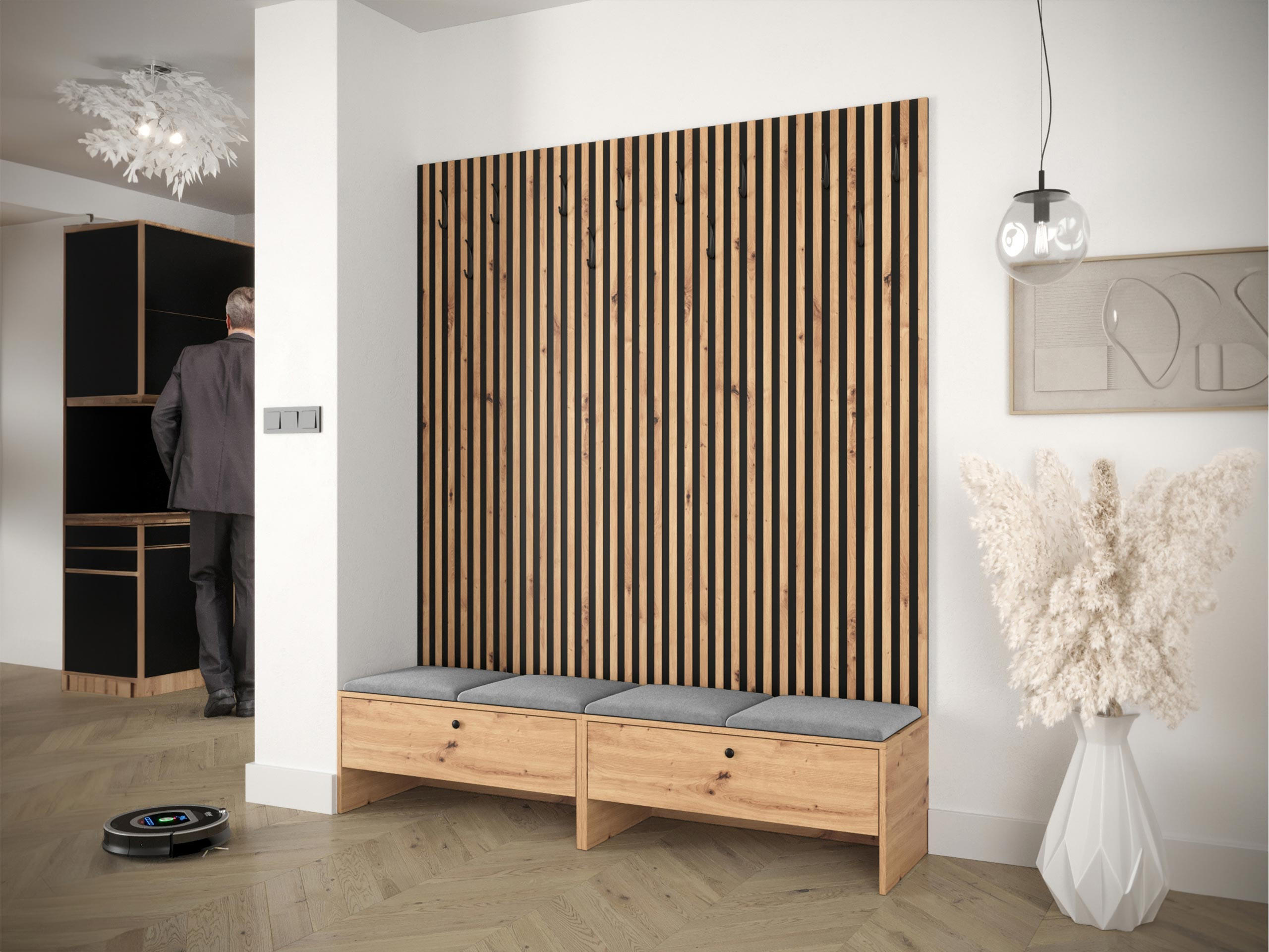 GARDEROBE Balma V - Grau, Holzwerkstoff (170/206/44cm) - MIRJAN24