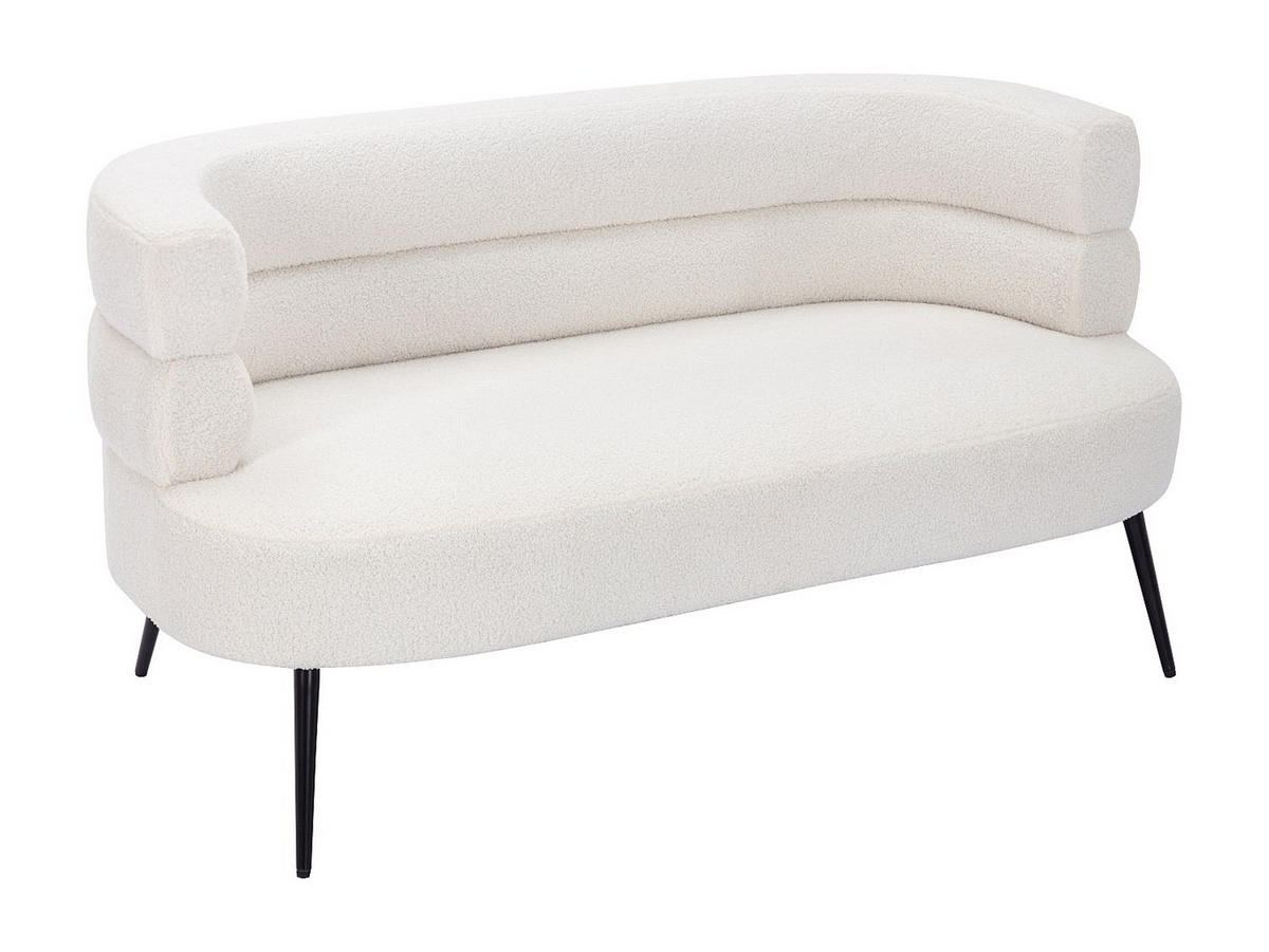 SOFA - 2 Personen - stoff - weiß Camedo - Weiß, Textil/Metall (145/73/74cm) - Vente-Unique