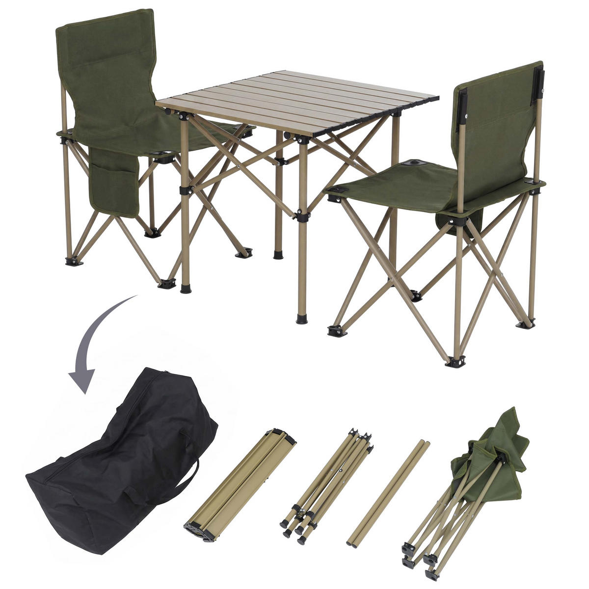 CAMPINGSET Grün - Grün, Textil (51/65/53cm) - MCW