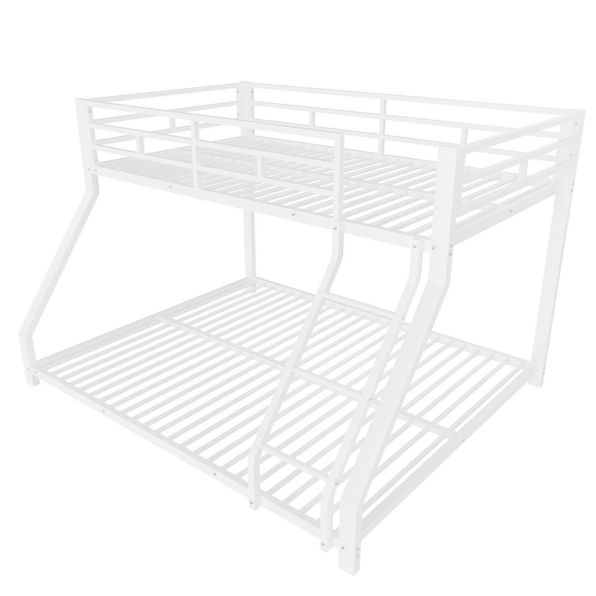 ETAGENBETT 90/200 cm & 140/200 cm in Weiß Kinderbett mit Geländer und Treppe - Weiß, Metall (90/200cm) - STILVORA