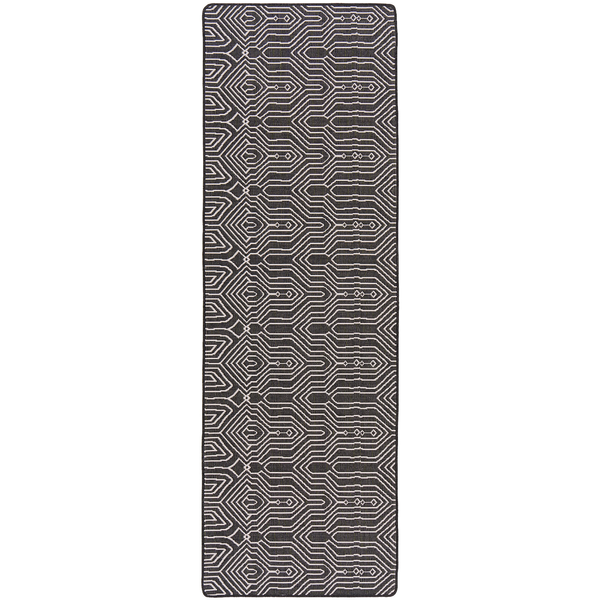 IN- UND OUTDOOR TEPPICH LÄUFER BEIDSEITIG NEWPORT - Schwarz, Textil (100/100cm) - Snapstyle