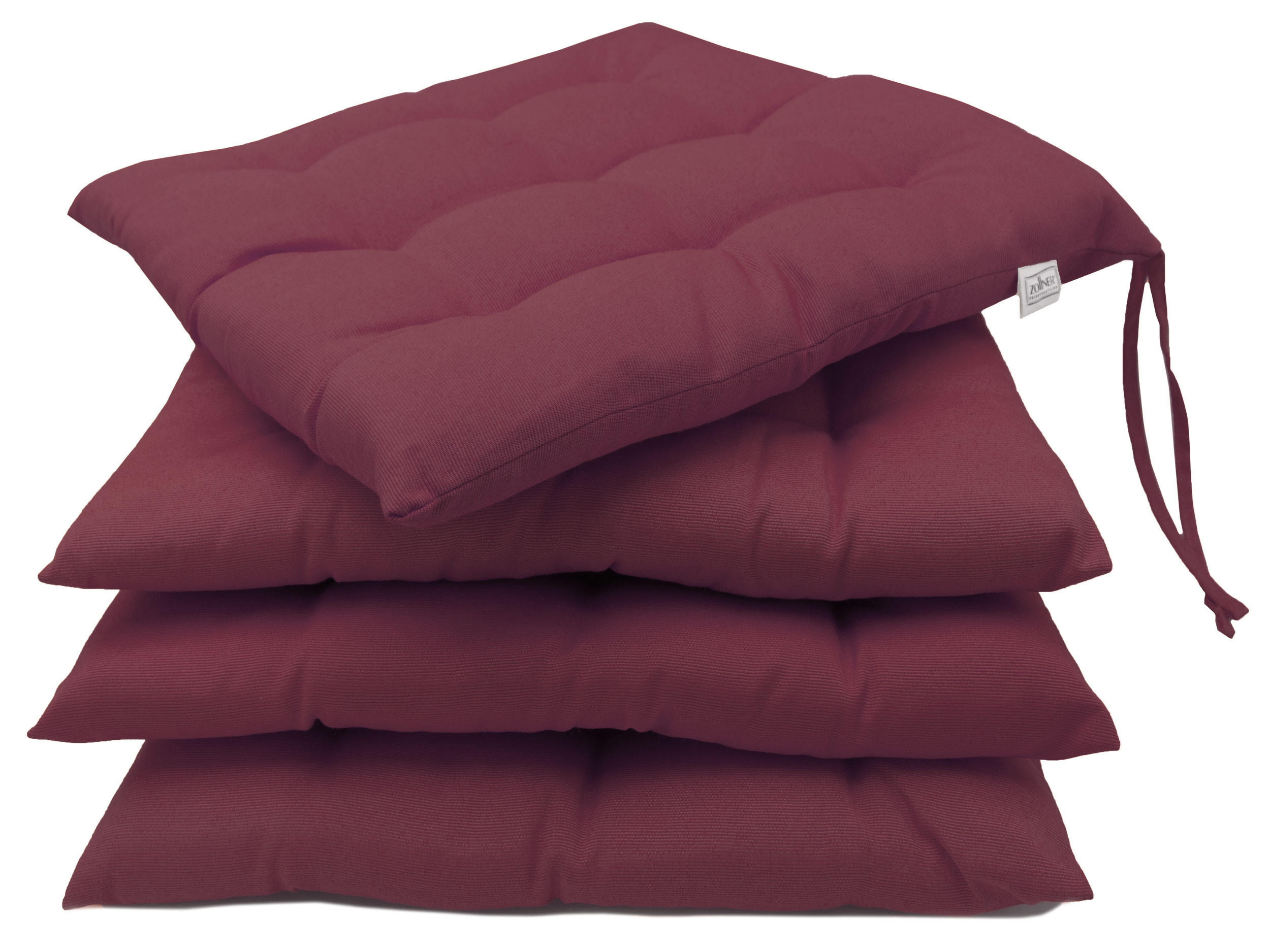 STUHLKISSEN, 4er-Set, 40x40 cm, Violett - Pflaume, Textil (40/40/3cm) - Zollner