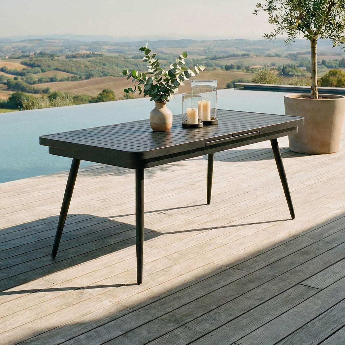 GARTENTISCH SUNNY schwarz - Schwarz, Metall (90/180/77cm) - IDIMEX