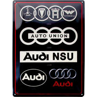 BLECHSCHILD 30/40 cm AudiLogo Evolution - Multicolor, Metall (30/40/0.2cm) - Nostalgic-Art