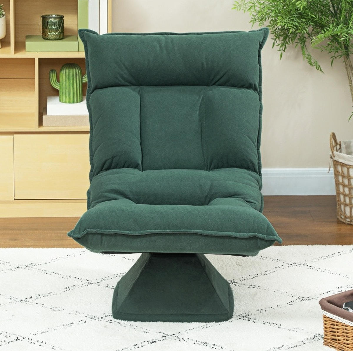 BODENSTUHL drehbar mit verstellbarer Rückenlehne Polyester Green - Grün, Kunststoff (62/95/70cm) - Beauniv