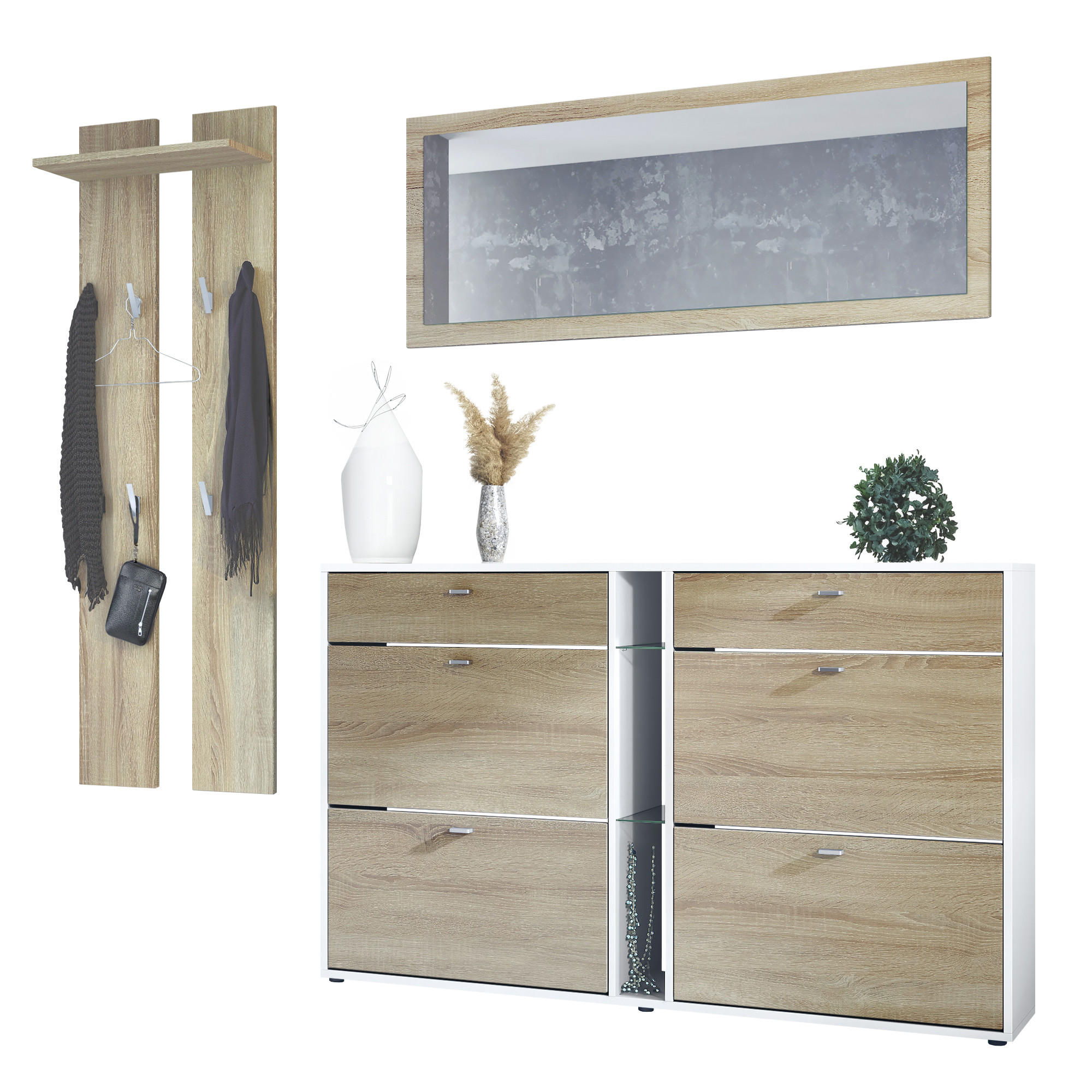 GARDEROBE Orlando Eiche sägerau - Eiche San Remo, Holzwerkstoff (215/210/28cm) - Vladon