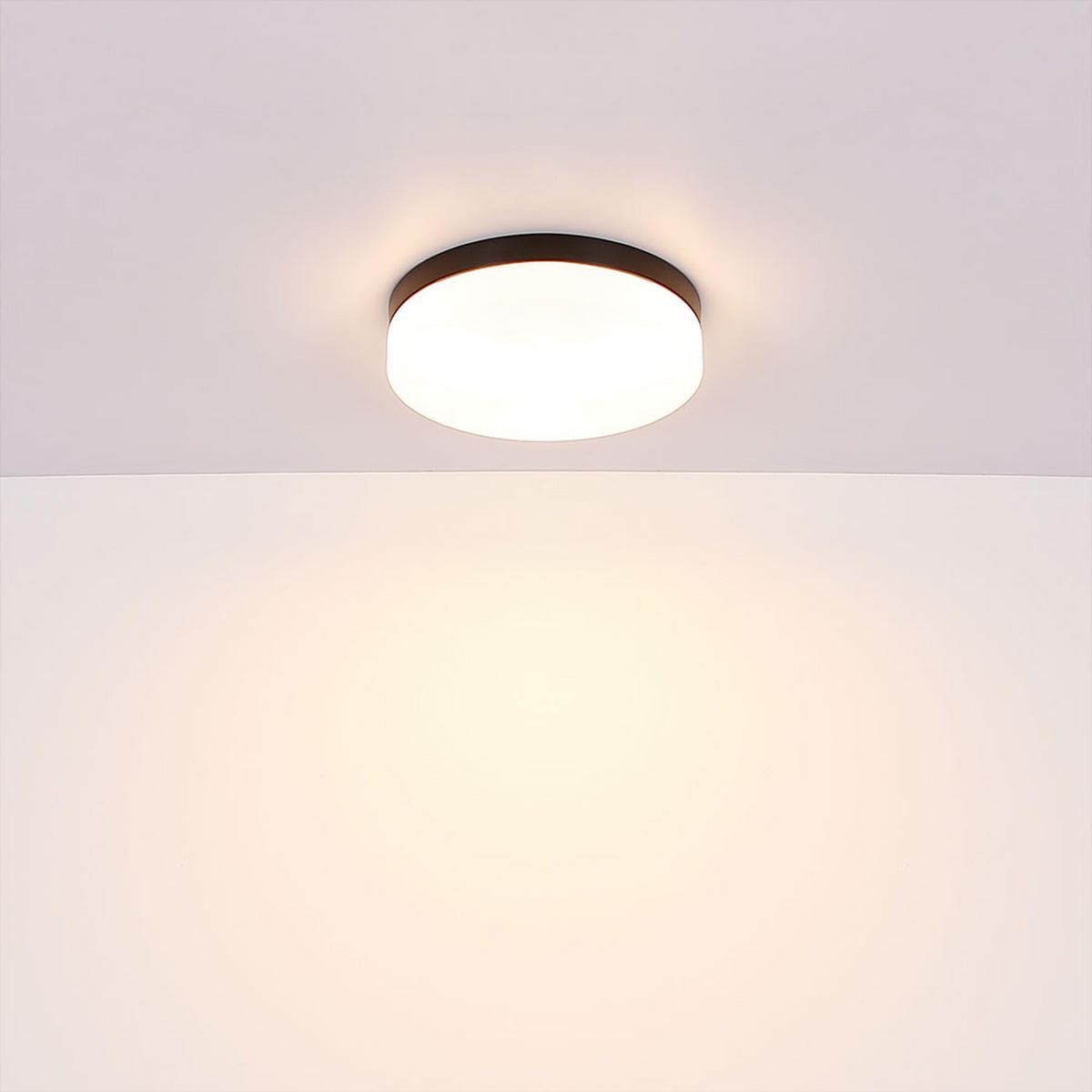 DECKENLEUCHTE Alu Schwarz Opal 2 Flammig - Schwarz, Glas (24/24/6.5cm) - Globo Lighting