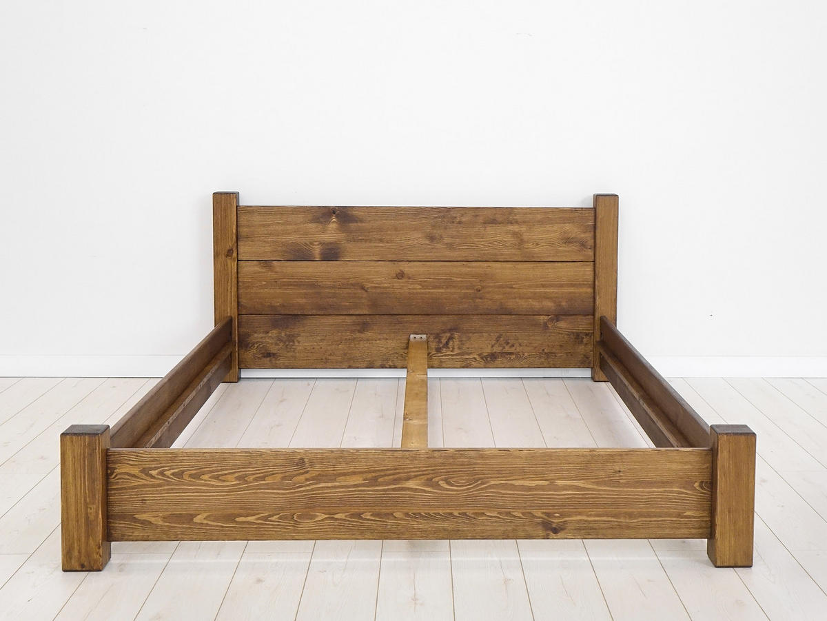 BETT aus Massivholz Rustyk Ostrowit II 180x200 - Dunkelbraun, Holz/Holzwerkstoff (180/200cm) - Seart