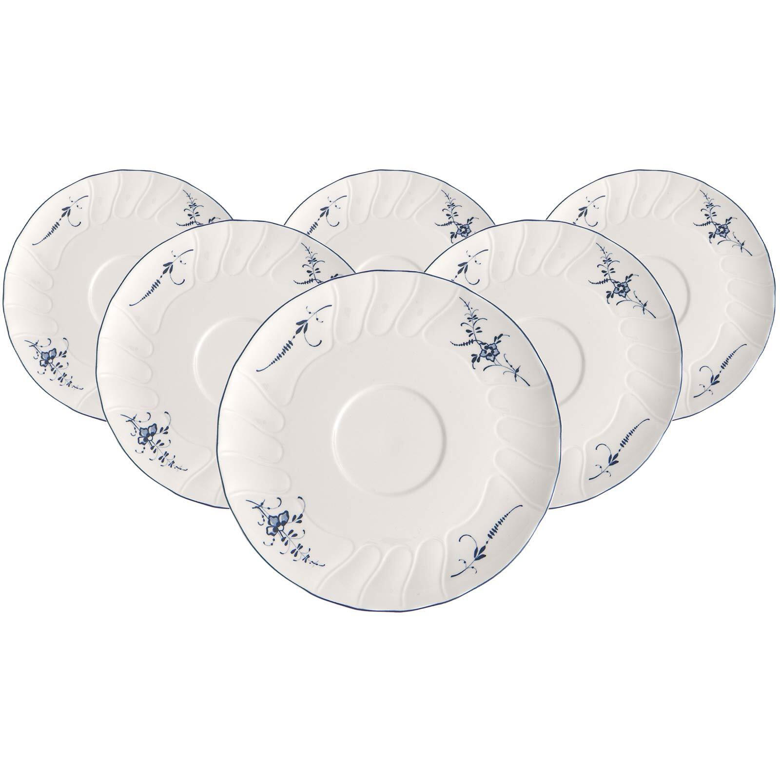 SUPPEN-UNTERTASSEN Vieux Luxembourg weiß-blau ø 18,6 cm 6er Set - Blau/Weiß, Keramik (18.6cm) - Villeroy & Boch