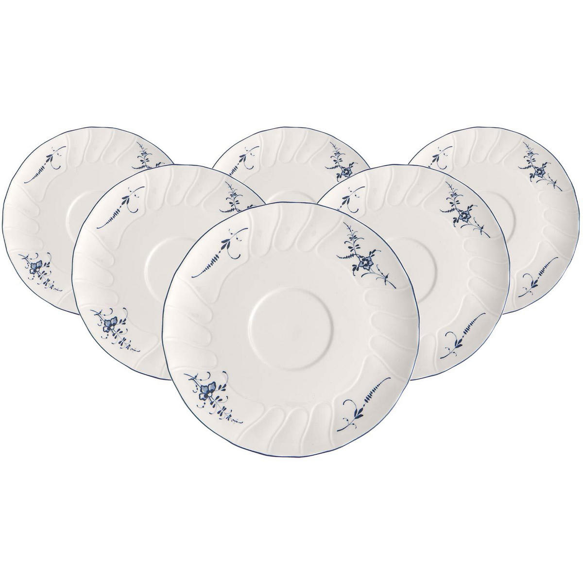 SUPPEN-UNTERTASSEN Vieux Luxembourg weiß-blau ø 18,6 cm 6er Set - Blau/Weiß, Keramik (18.6cm) - Villeroy & Boch