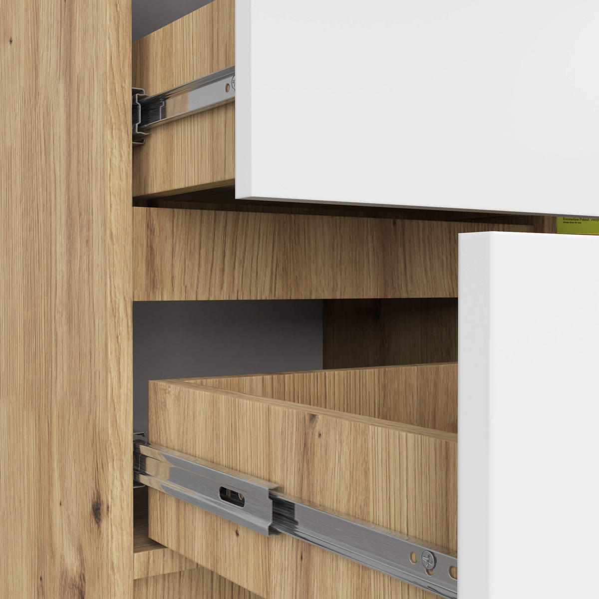 KOMMODE Eiche Artisan, Weiß 77/80/35 - Eiche Artisan/Weiß, Holzwerkstoff (80/77/35cm) - RAUMHIRSCH FURNITURE