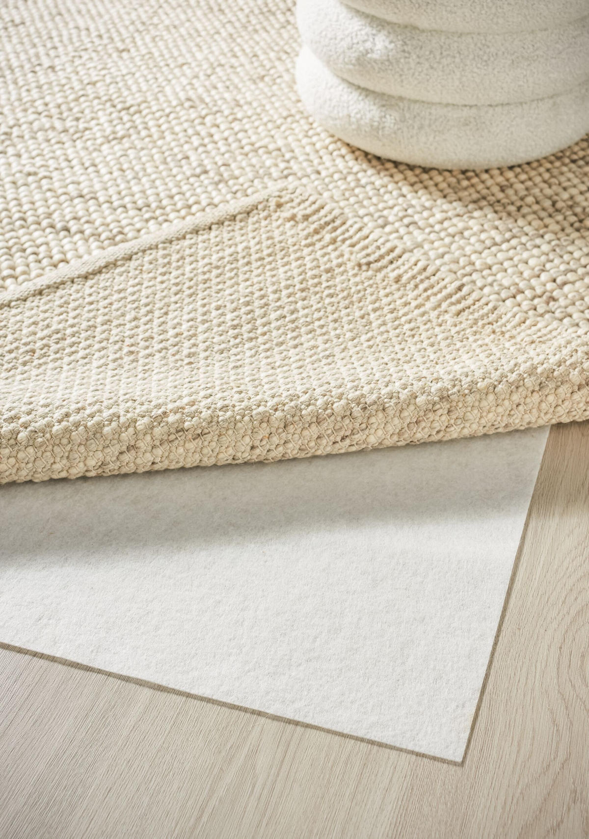 TEPPICH aus Wolle handgewebt MEDWAY in Weiß, einfarbig, 160 x 230 cm - Weiß, Textil (160/230cm) - KADIMA DESIGN