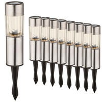 LED SOLARLAMPE Edelstahl Silber Außenbereich 8er Set - Silberfarben, Metall (4.6/4.6/25cm) - Globo Lighting
