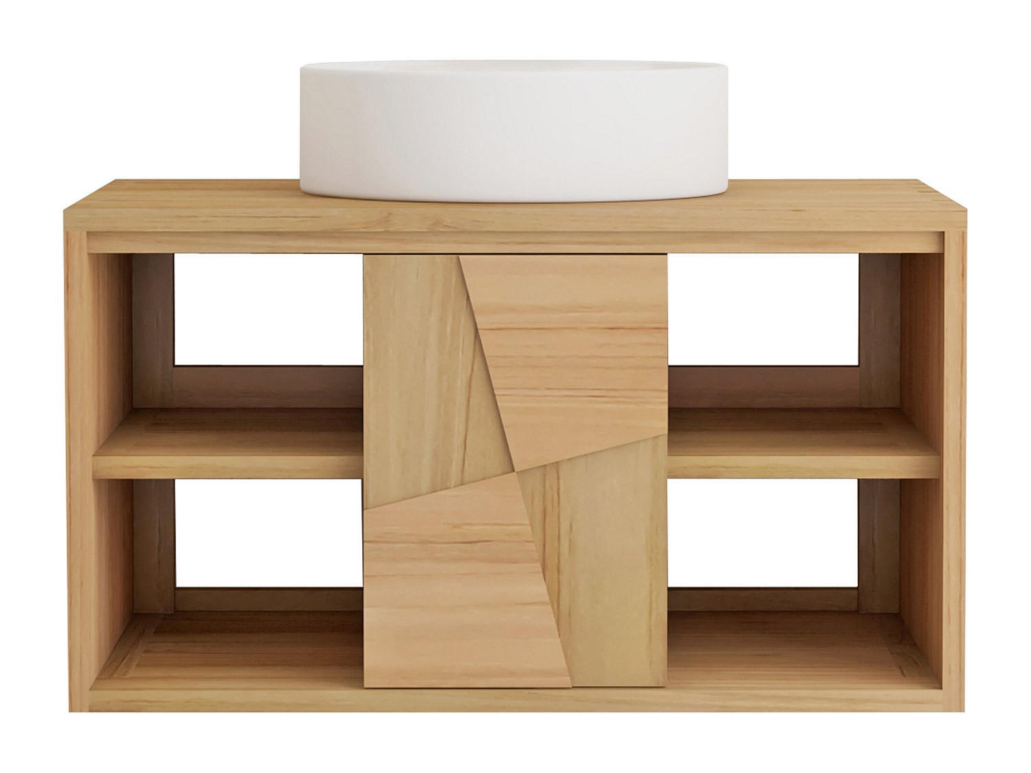 EINZELWASCHTISCH - 80 cm x 50 cm - Holz, Platte - Naturfarben Hell - SUMBAWA - Naturfarben, Holz (80/45/50cm) - Vente-Unique