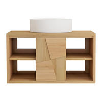 EINZELWASCHTISCH - 80 cm x 50 cm - Holz, Platte - Naturfarben Hell - SUMBAWA - Naturfarben, Holz (80/45/50cm) - Vente-Unique