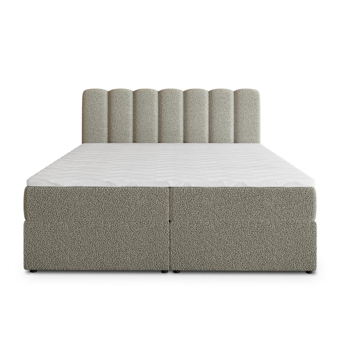 POSTEL BOXSPRING SOLIA 180x200 cm, s matrací a úložným prostorem, světle šedá - světle šedá, kompozitní dřevo/textil (180/200cm) - MASSENO