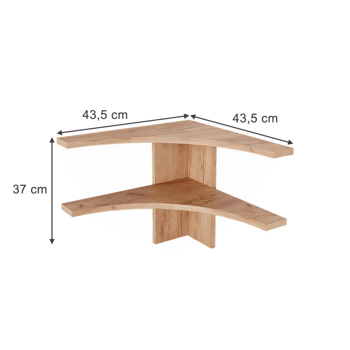 ECKREGAL Roman Goldkraft Eiche 43.5 x 37 cm - Anthrazit/Sonoma Eiche, Holzwerkstoff (43.5/37/43.5cm) - Vicco