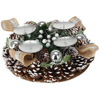 ADVENTSKRANZ Adventskranz Ø 22 cm - Silberfarben, Kunststoff (22/7cm) - Home Styling Collection