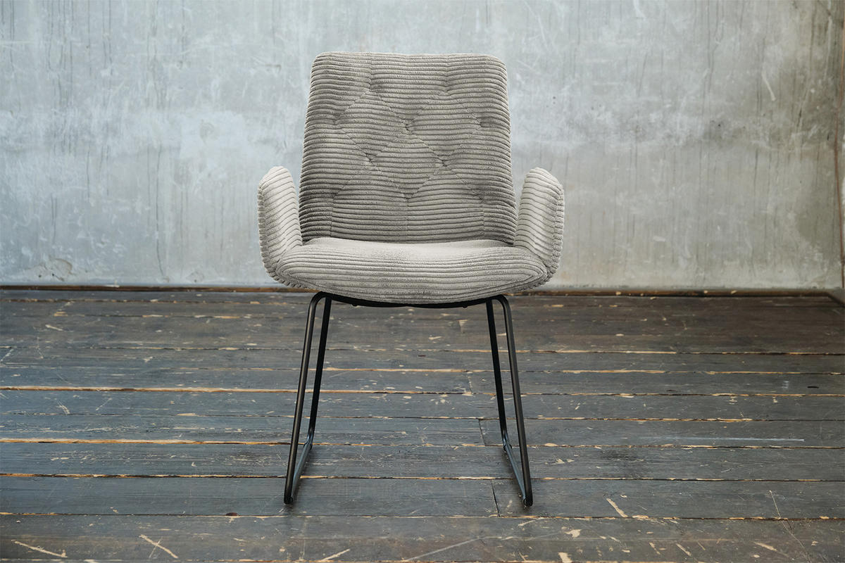 STUHL NEW CHARME Steingrau Cord - Greige/Grau, Textil (59/87/66cm) - KAWOLA