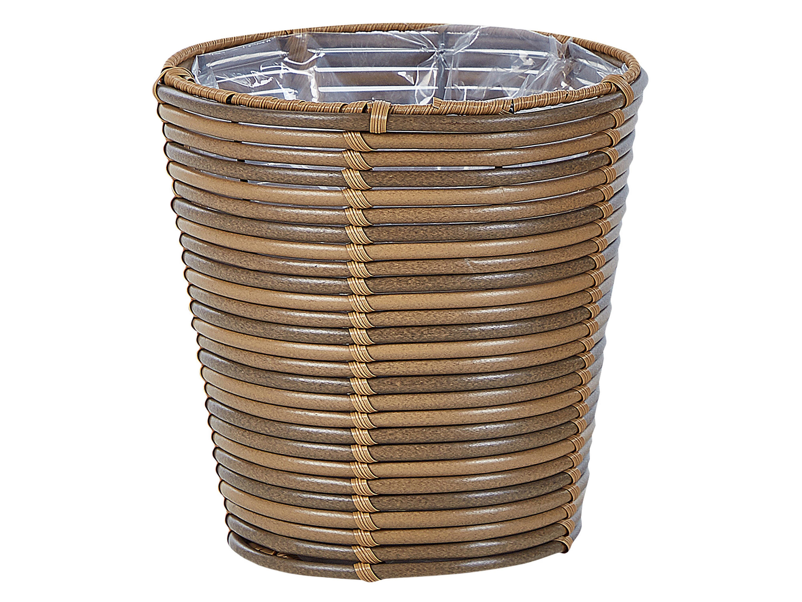 BLUMENKORB 2er-Set Rattan braun 31-22/24-17 cm Sarti - Braun, Kunststoff (32cm) - Beliani