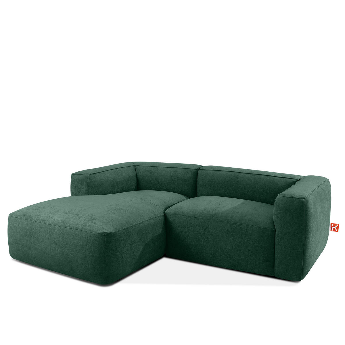 ECKSOFA LINKS FUBBO, Dunkelgrün - Dunkelgrün, Holz/Holzwerkstoff (225/176cm) - KONSIMO®