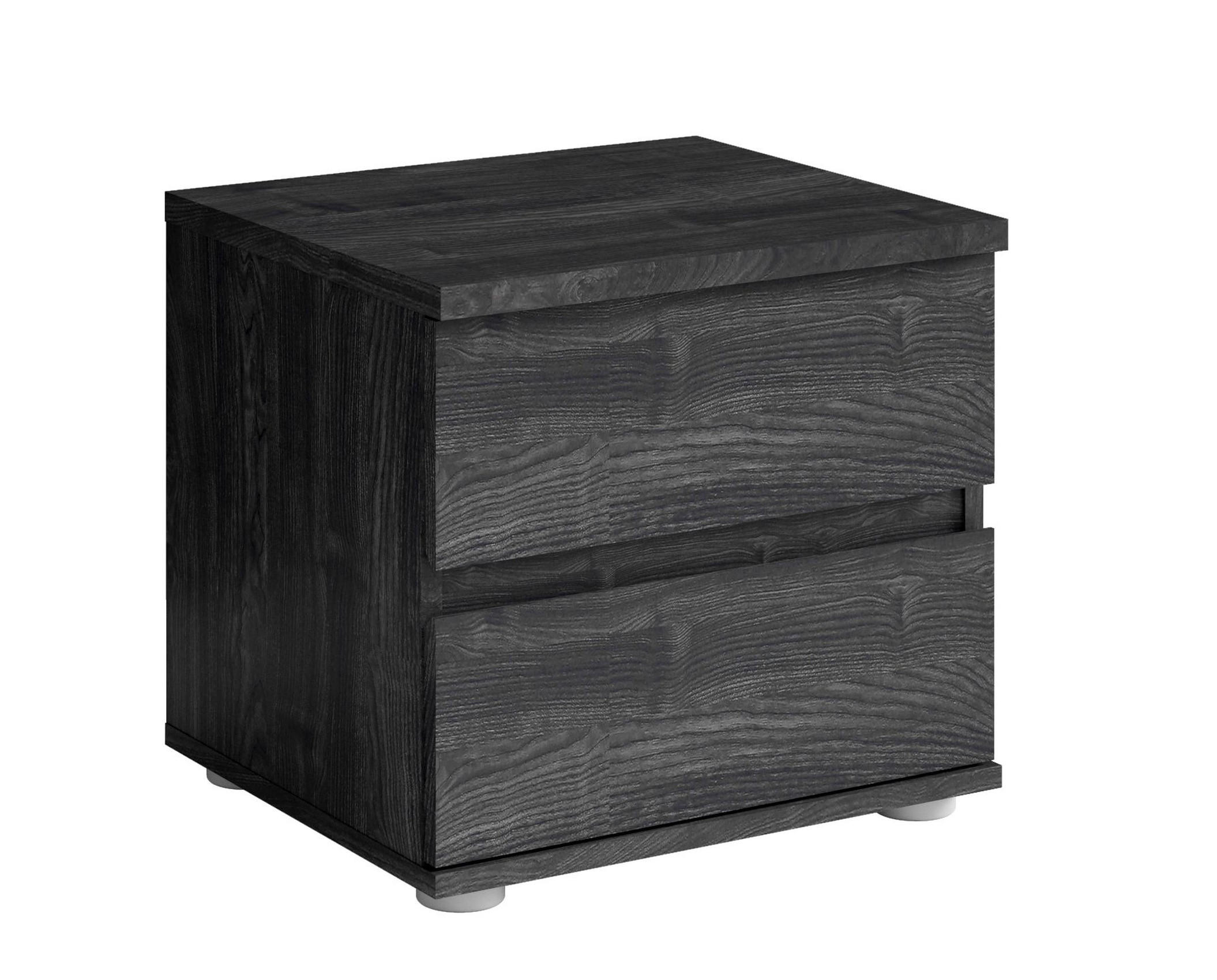 NACHTTISCHE Portland Esche Schwarz 47/43/41 - Schwarz, Holzwerkstoff (47/43/41cm) - RAUMHIRSCH FURNITURE