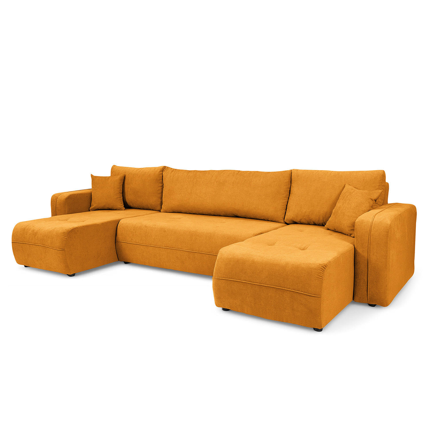 WOHNLANDSCHAFT - Gelb/Schwarz, Kunststoff/Textil (312/82/145cm) - home24