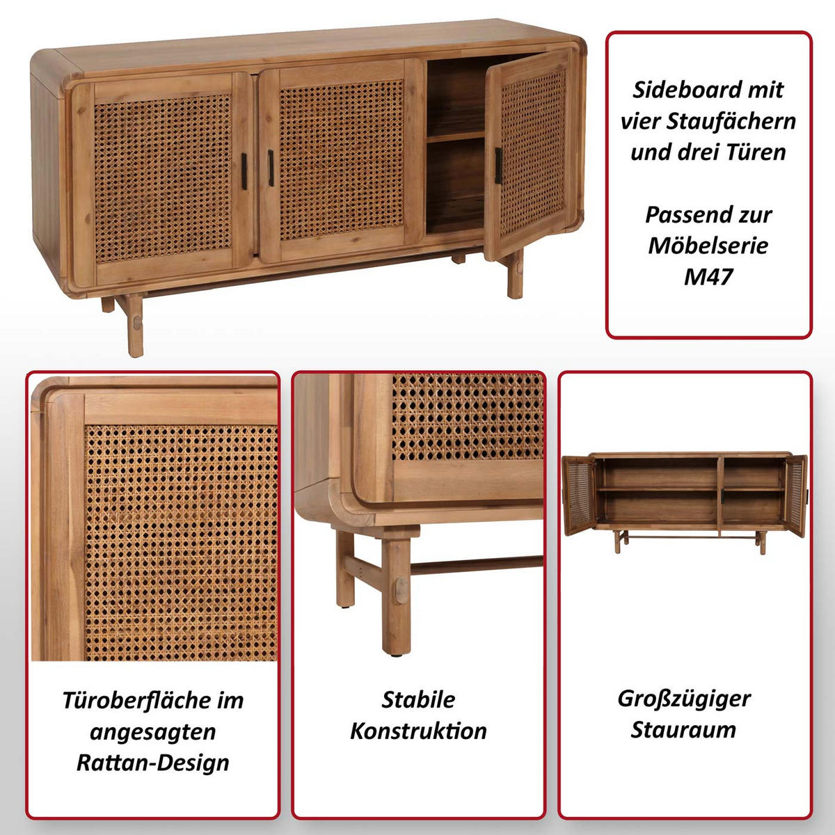 SIDEBOARD Braun - Braun, Holz (160/82/45cm) - MCW