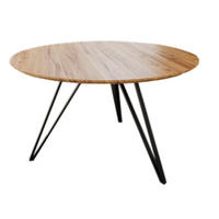 ESSTISCH INSA - Beige/Schwarz, Holz/Metall (110/110/77cm) - SAM