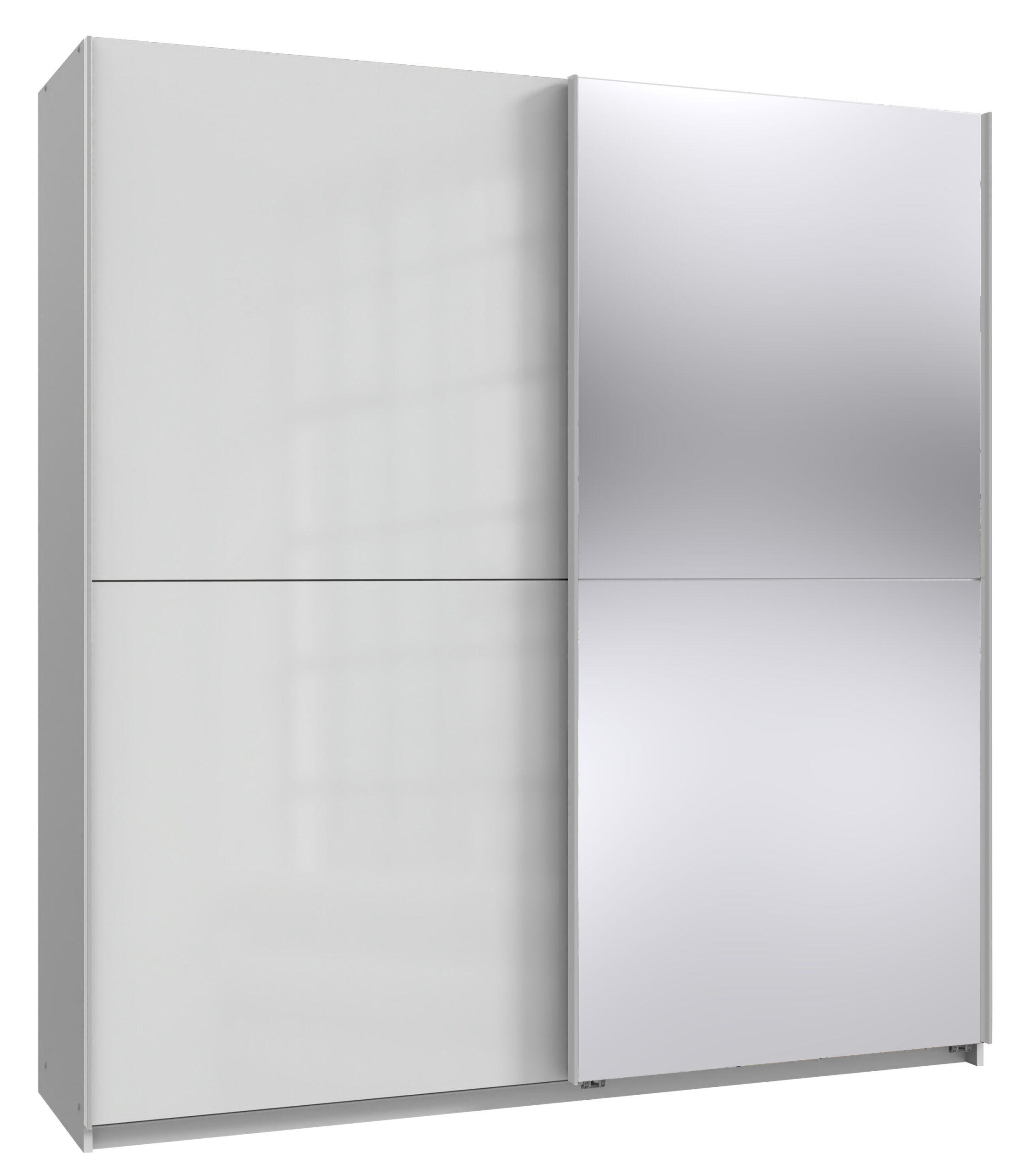 SCHWEBETÜRENSCHRANK Princess in Weiß mit Fronten in Hochglanz Weiß Lack 179x198x65cm - Weiß Hochglanz/Weiß, Holzwerkstoff (180/198/65cm)