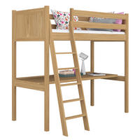 HOCHBETT N04 mit Schreibtisch Eiche Natur 80/180 - Eiche Artisan, Naturmaterialien/Holz (80/180cm) - N-Wood
