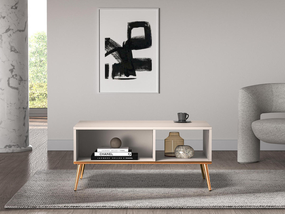 COUCHTISCH SELGIN Beige 90x60x42 cm - Beige, Holzwerkstoff (60/90/42cm) - FURNLUX