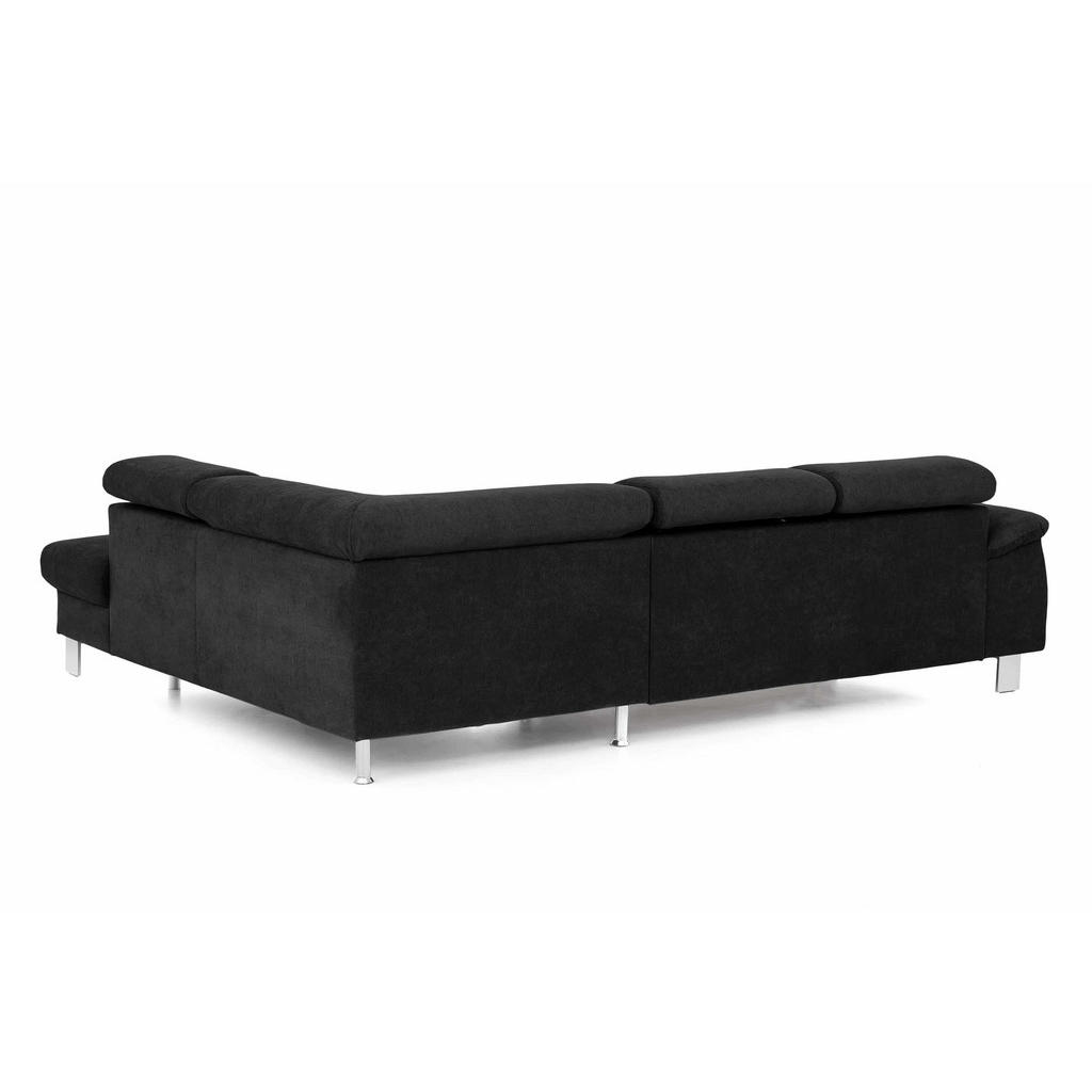Thumbnail - Cotta Ecksofa, Schwarz, Textil, Echtholz,Buche, 5-Sitzer, Füllung: Taschenfederkern,Taschenfederkern, Ottomane rechts,L-...