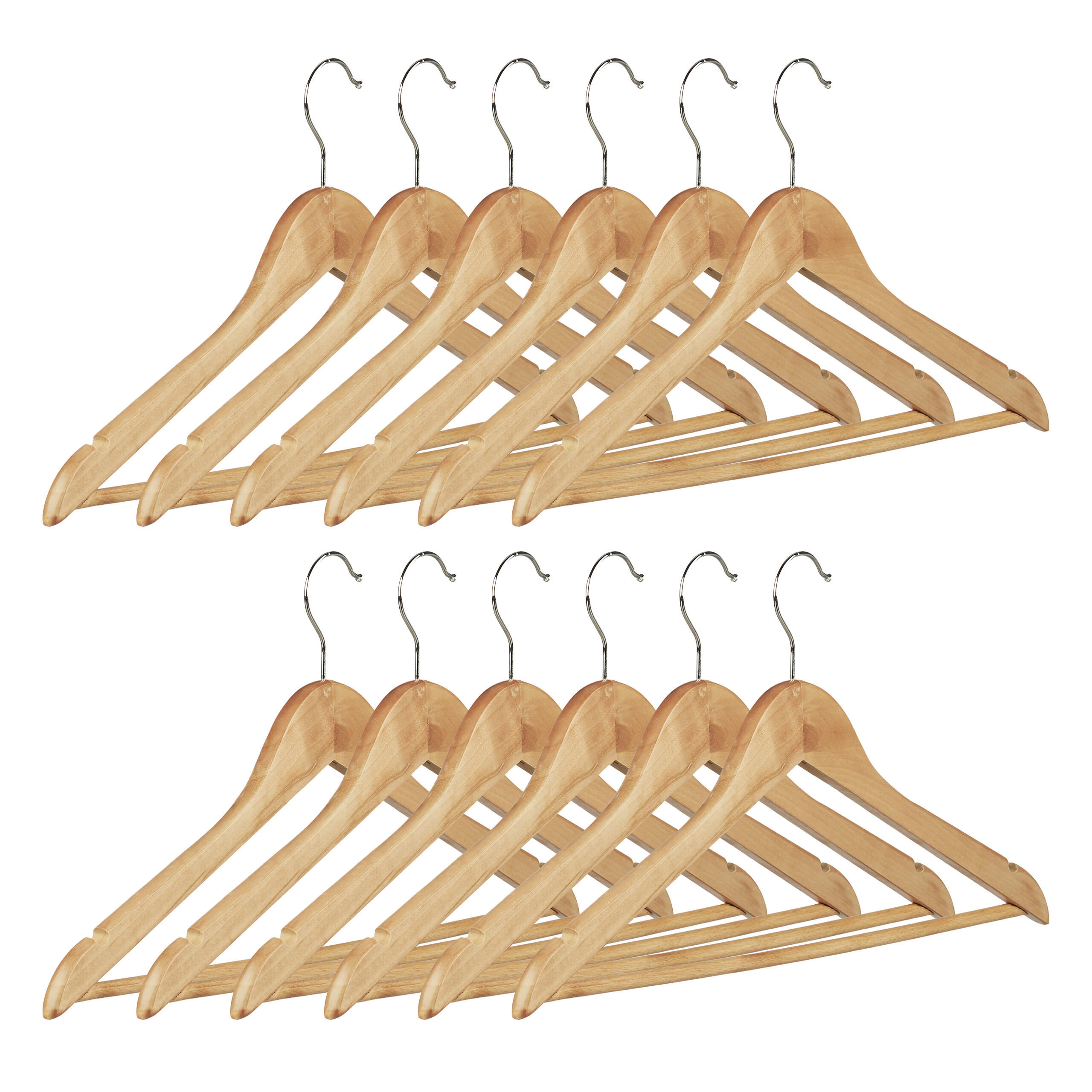 UMERASE Natural set-12 lemn arțar - maro deschis, lemn/metal (44.5/22.5/1.3cm) - Relaxdays